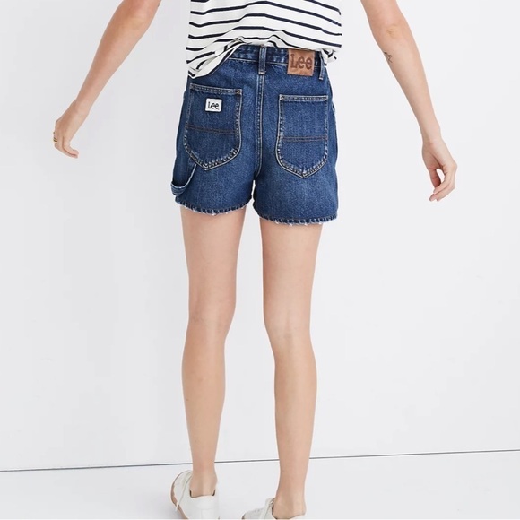 NWT Lee Modern Vintage Madewell High Rise Dungaree Shorts In KC Blues - Picture 1 of 9
